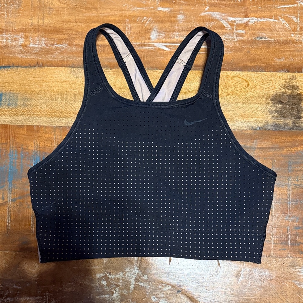 Nike Black Perforated Sports Bra